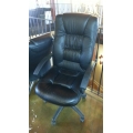 Black Executive High Back Leather Rolling Task Chair